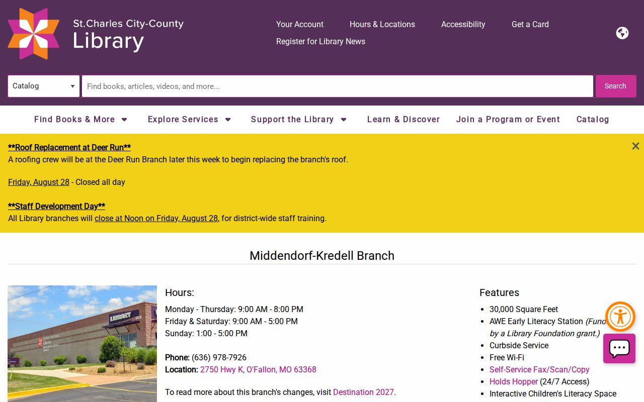 O'Fallon city directory research access at the Middendorf-Kredell library branch