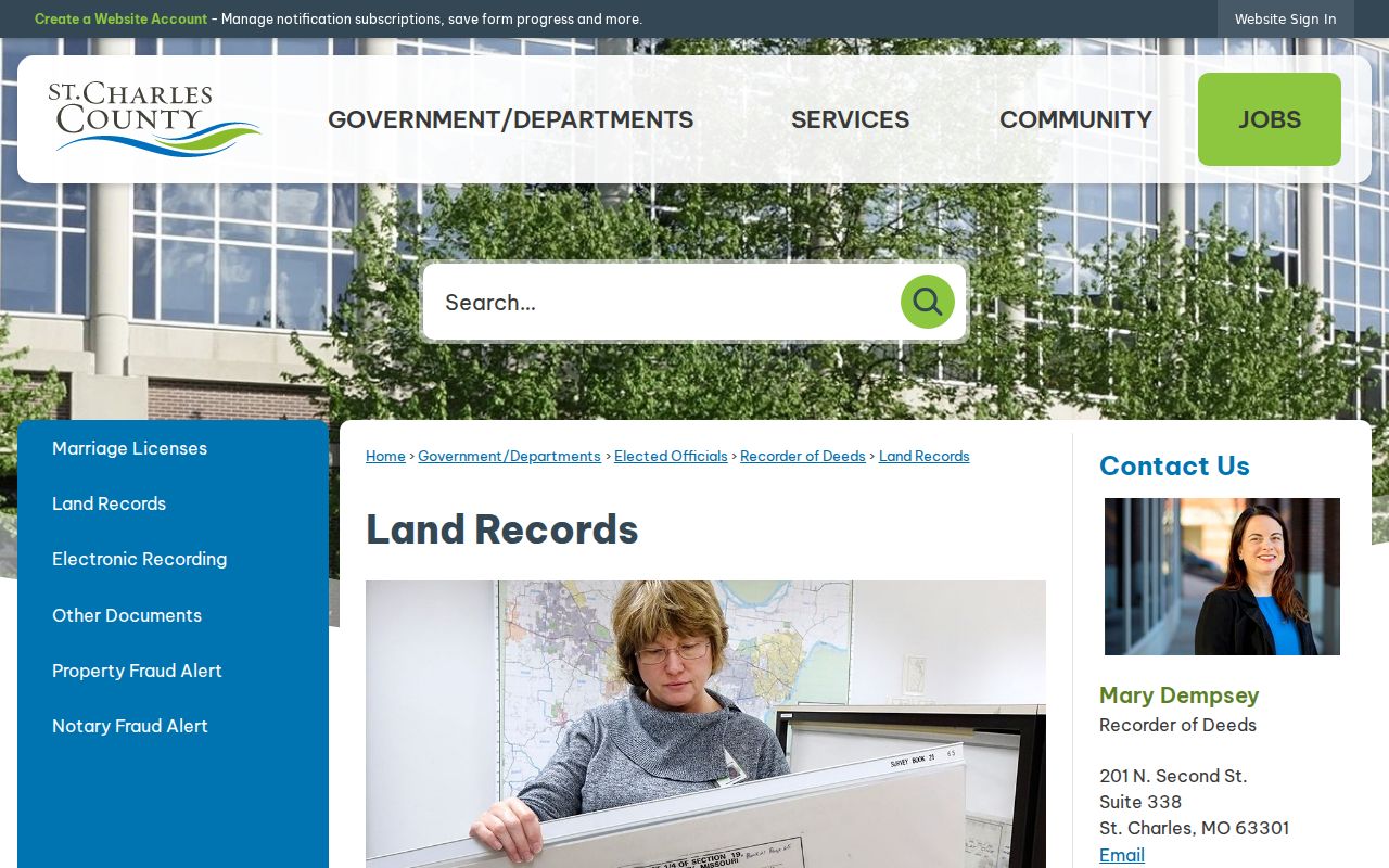 O'Fallon previous residents deed research through St. Charles County land records