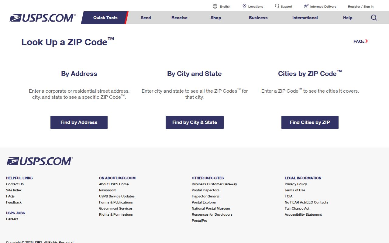 O'Fallon ZIP code directory verification using the USPS ZIP Code Lookup form